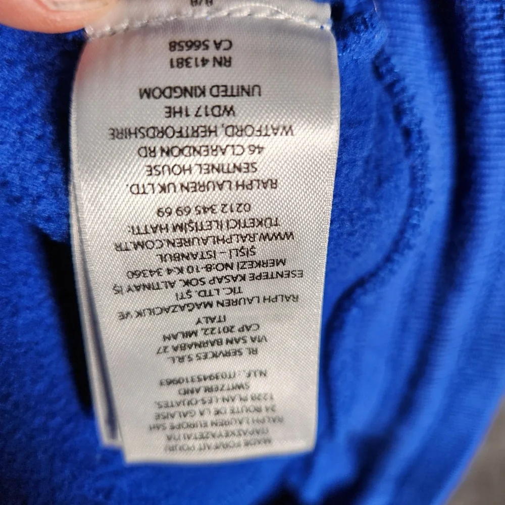 Polo Ralph Lauren Jogger Mens Large 14-16‎ Royal Blue Sweatpants Flame Logo